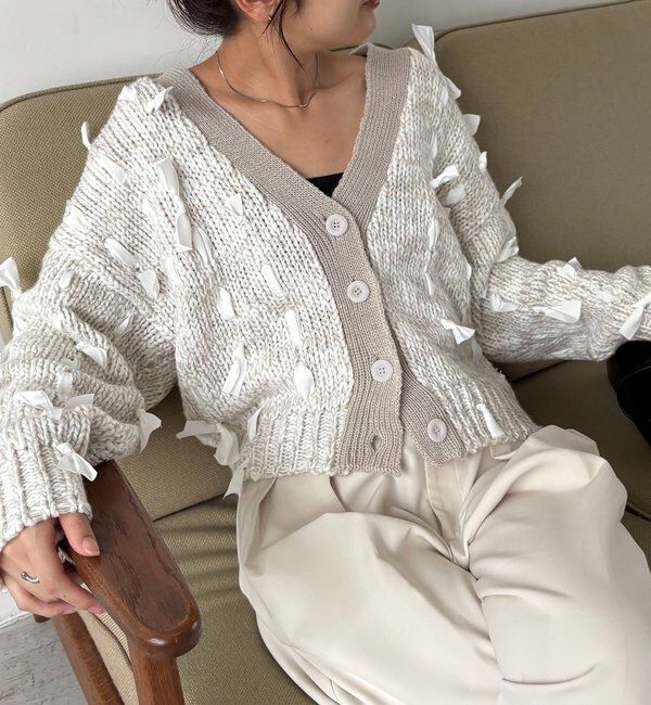  「リボンニットカーディガン」|カーディガン|