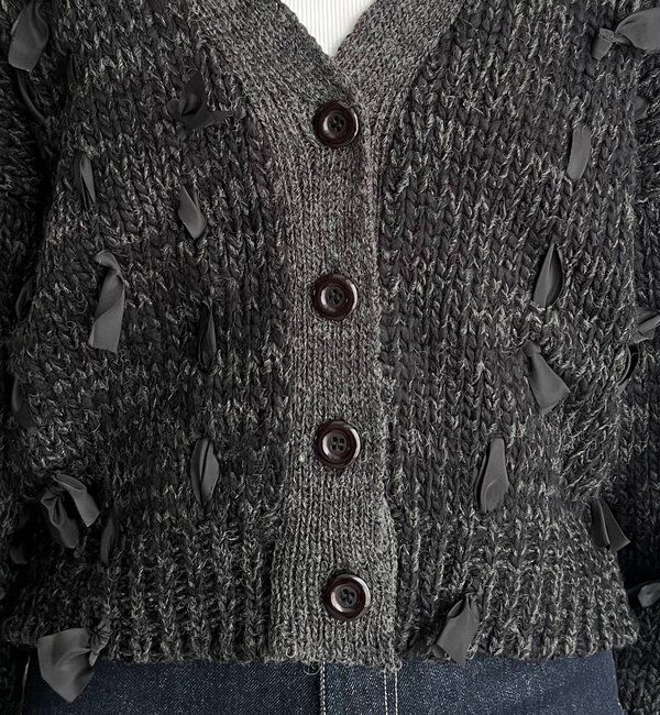  「リボンニットカーディガン」|カーディガン|