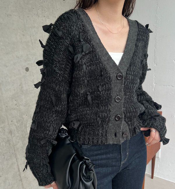  「リボンニットカーディガン」|カーディガン|