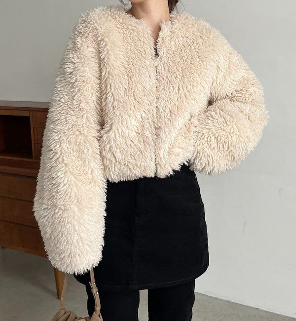  「【リバーシブル】〈C.L〉ボアリバショートジャケット」|ブルゾン・スタジャン|