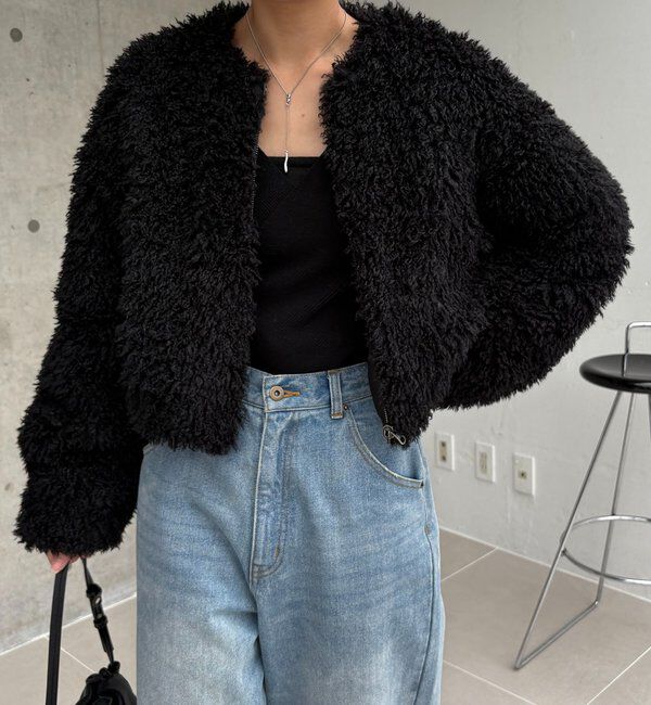  「【リバーシブル】〈C.L〉ボアリバショートジャケット」|ブルゾン・スタジャン|