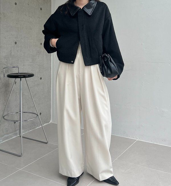  「【2WAYで着用可能】スタンドウールショートコート」|その他|