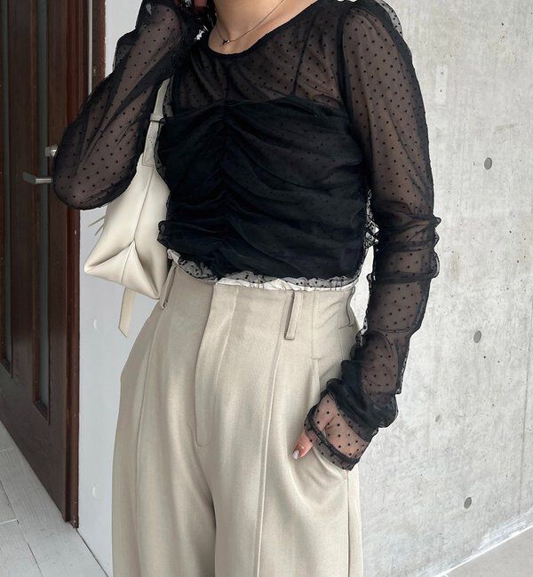  「【再販】フロッキードットブラウス」|シャツ・ブラウス|