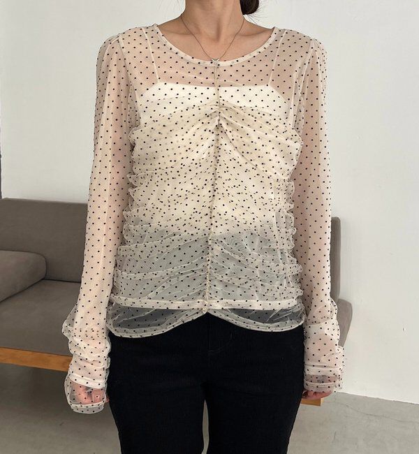  「【再販】フロッキードットブラウス」|シャツ・ブラウス|