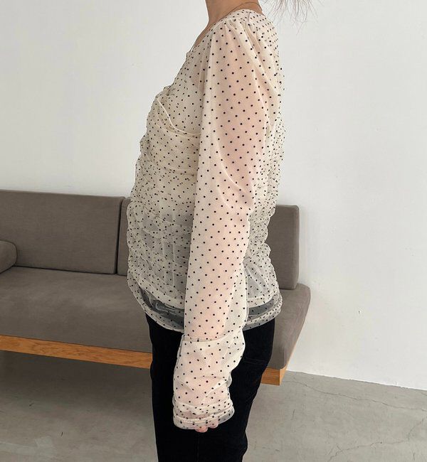  「【再販】フロッキードットブラウス」|シャツ・ブラウス|