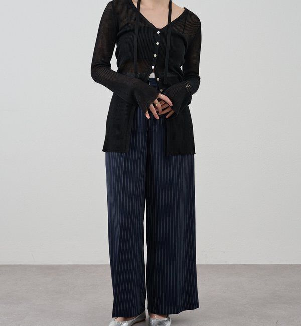  「《セットアップ着用可》ストライプウエストデザインパンツ」|チノ|