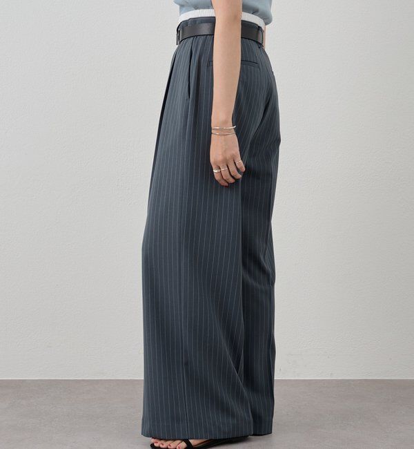  「《セットアップ着用可》ストライプウエストデザインパンツ」|チノ|