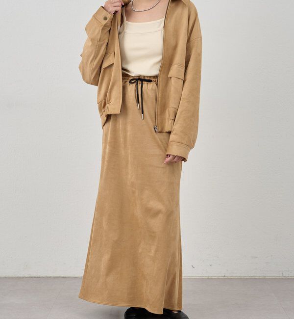  「《セットアップ着用可能》フェイクスウェードブルゾン」|ブルゾン・スタジャン|