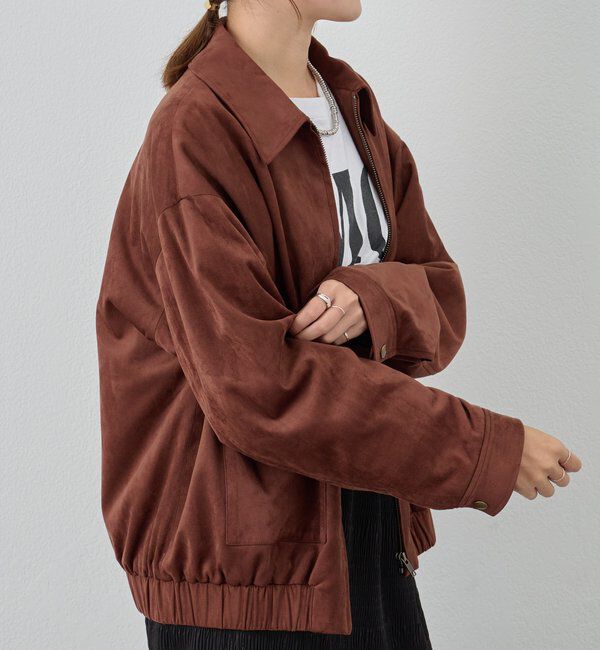  「《セットアップ着用可能》フェイクスウェードブルゾン」|ブルゾン・スタジャン|