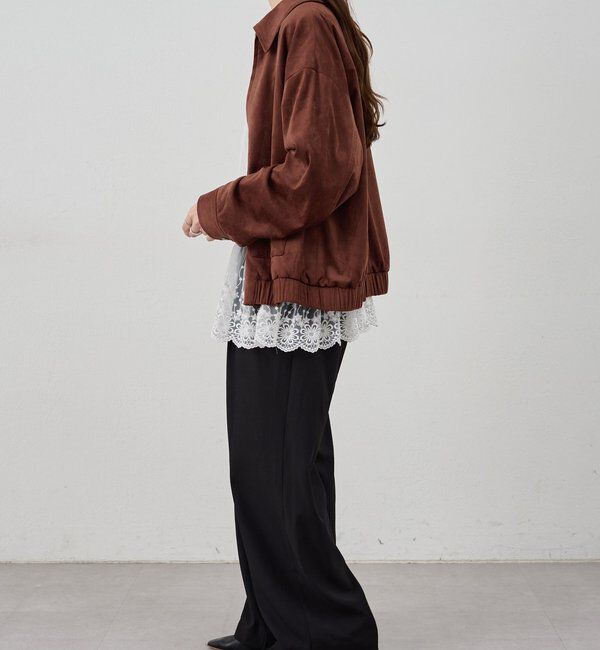  「《セットアップ着用可能》フェイクスウェードブルゾン」|ブルゾン・スタジャン|