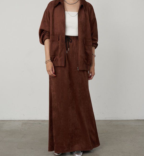  「《セットアップ着用可能》フェイクスウェードブルゾン」|ブルゾン・スタジャン|