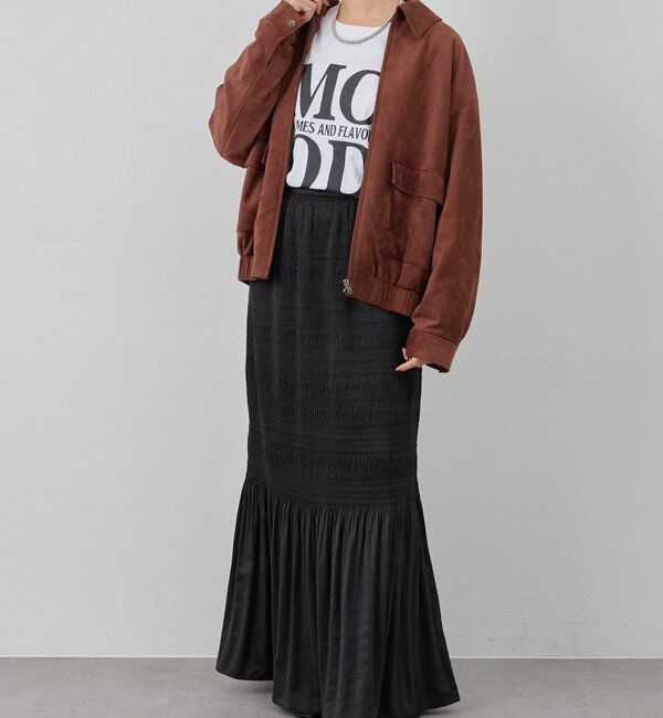  「《セットアップ着用可能》フェイクスウェードブルゾン」|ブルゾン・スタジャン|