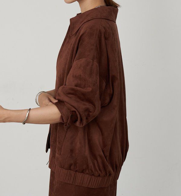  「《セットアップ着用可能》フェイクスウェードブルゾン」|ブルゾン・スタジャン|