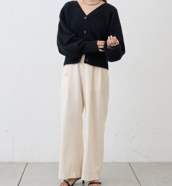  「ファーウールタイ付きカーディガン」|カーディガン|