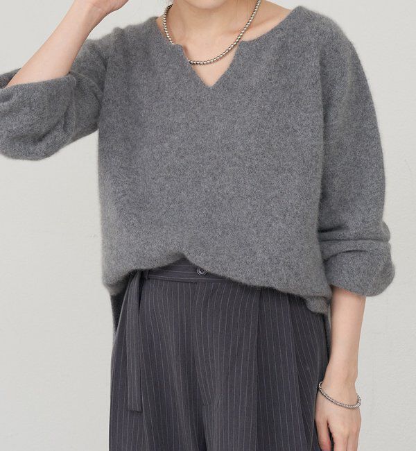  「ファーウールキーネックニット」|ニット・セーター|