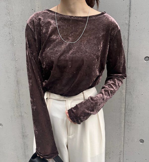  「シアーベロアトップス」|Tシャツ・カットソー|ブラウン