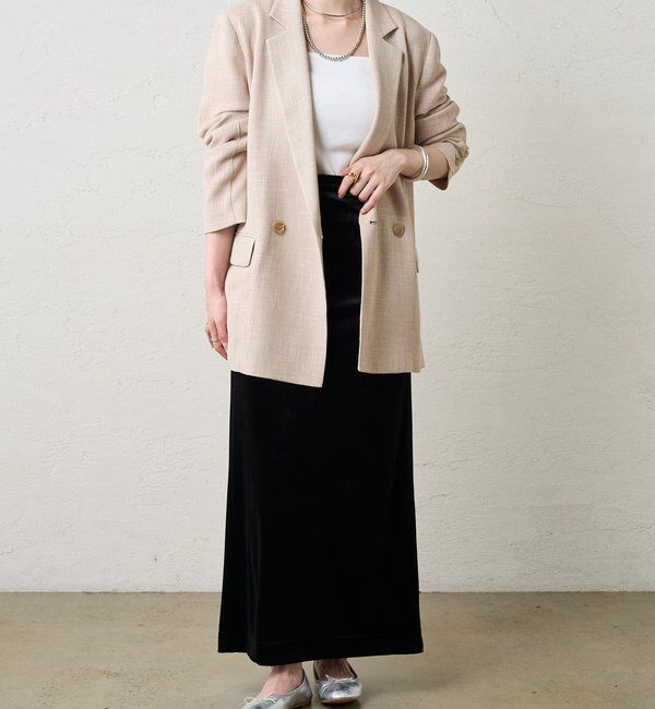  「【新色登場】【セットアップ対応】ベロアタイトスカート」|スカート|