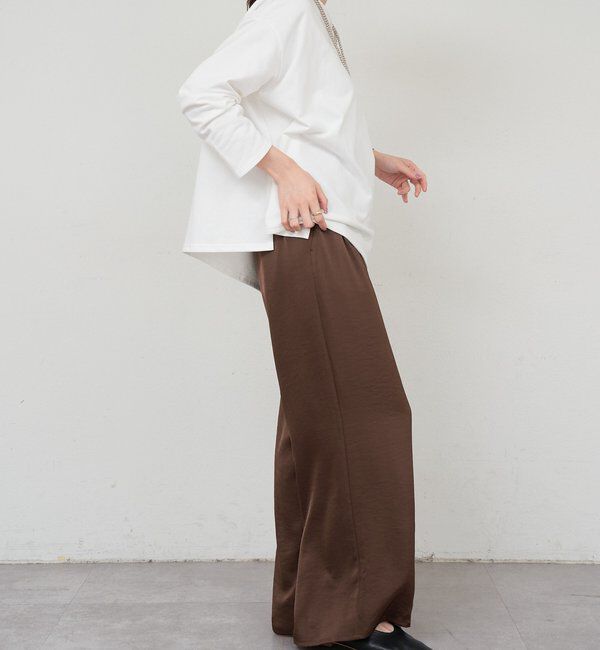  「サテンワイドパンツ」|チノ|