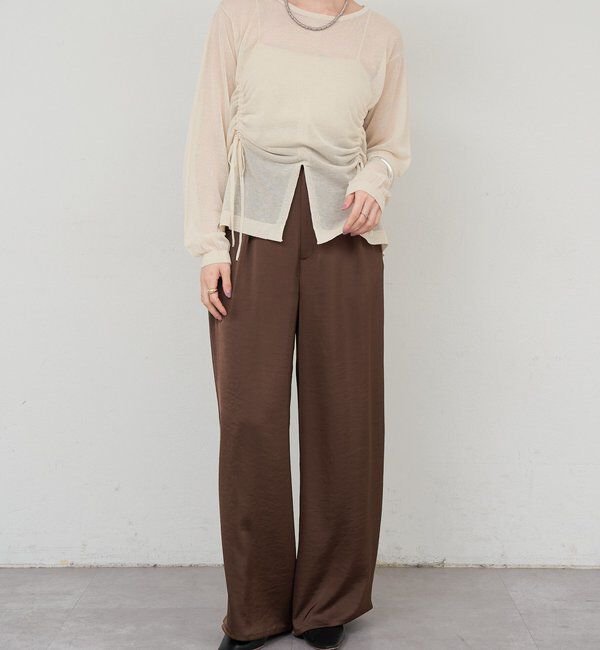  「サテンワイドパンツ」|チノ|