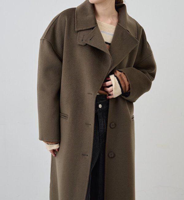  「ビッグカラーリバーロングコート」|その他|モカ