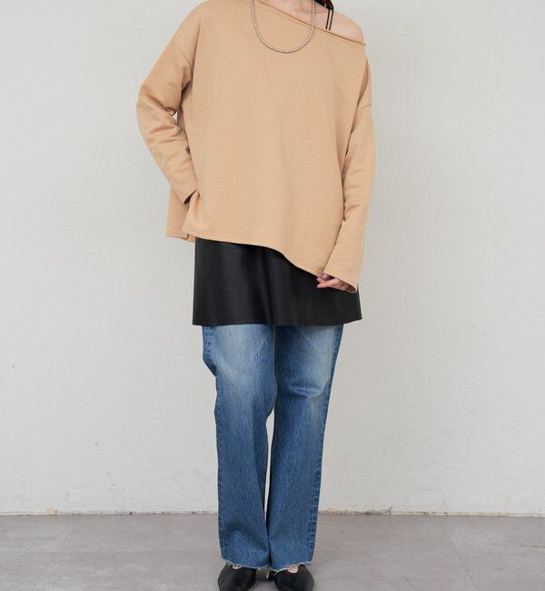  「サイドスリットオフショルスウェット」|Tシャツ・カットソー|