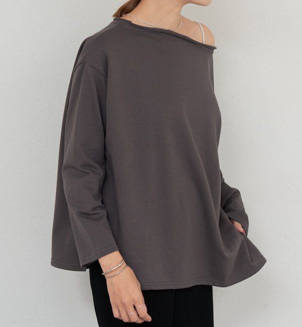  「サイドスリットオフショルスウェット」|Tシャツ・カットソー|