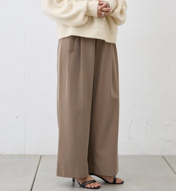  「ダブルタックストライプワイドパンツ」|チノ|