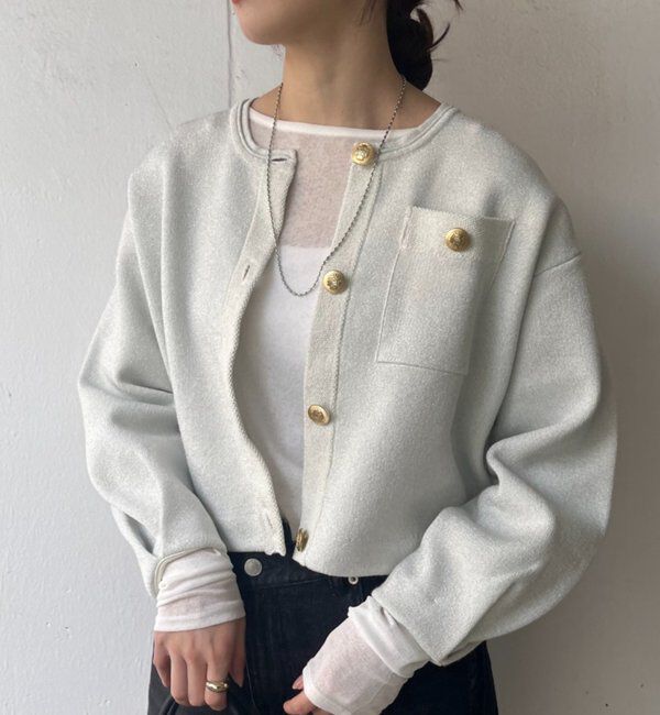  「ラメニットカーディガン」|カーディガン|