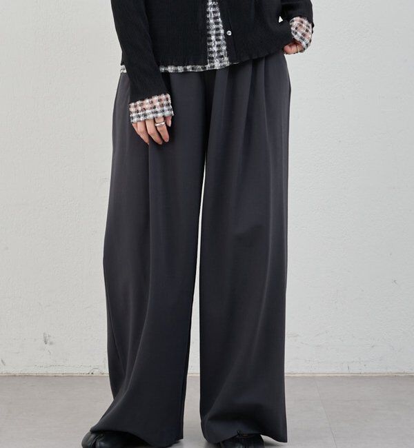  「【インフルエンサー＠tsuru00コラボ】3タックスラックスパンツ」|チノ|グレー