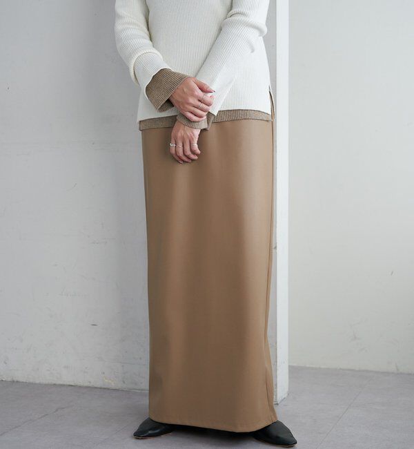  「レザーマキシスカート」|スカート|