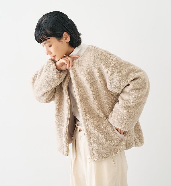 collex「キルト&times;ボアリバーシブル中綿ブルゾン」|ブルゾン・スタジャン|