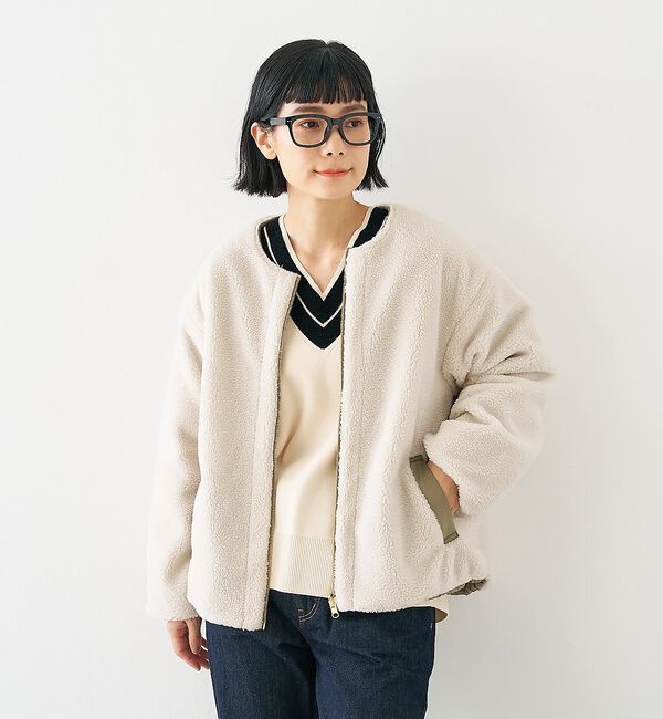 collex「キルト&times;ボアリバーシブル中綿ブルゾン」|ブルゾン・スタジャン|