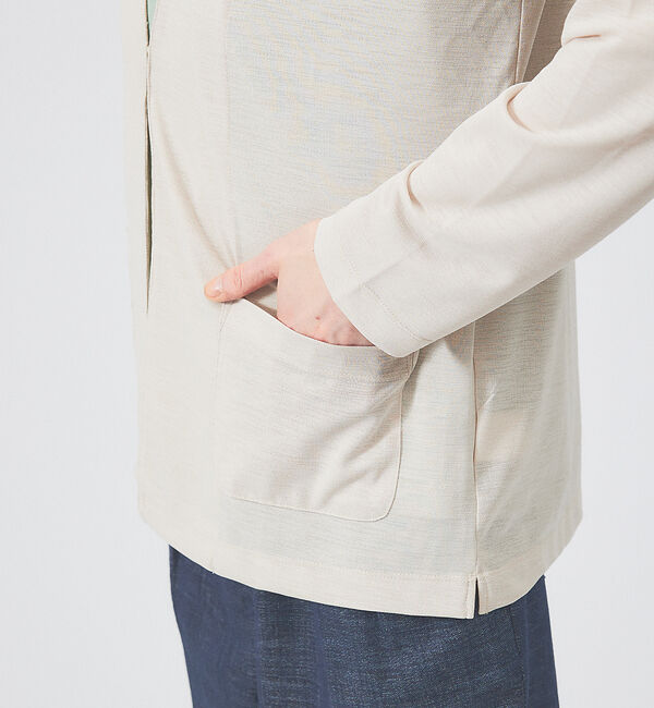 ABAHOUSE「【定番/シアー素材】ストレッチ カノコ ワンボタン カーディガン」|カーディガン|