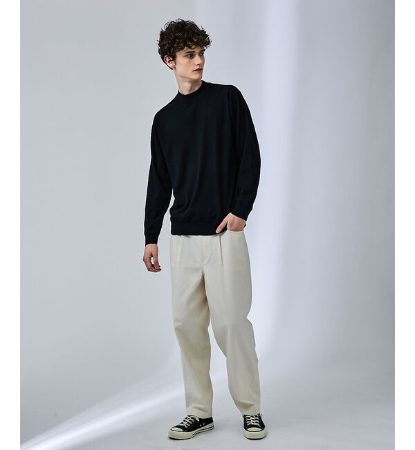 ABAHOUSE「【シルクの様な光沢】カシミヤ　モックネック　ニット」|ニット・セーター|