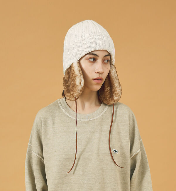 ABAHOUSE「【RUBEN/ルーベン】EARCOVER FUR CAP/イヤーカバー付きボアニ」|その他|アイボリー