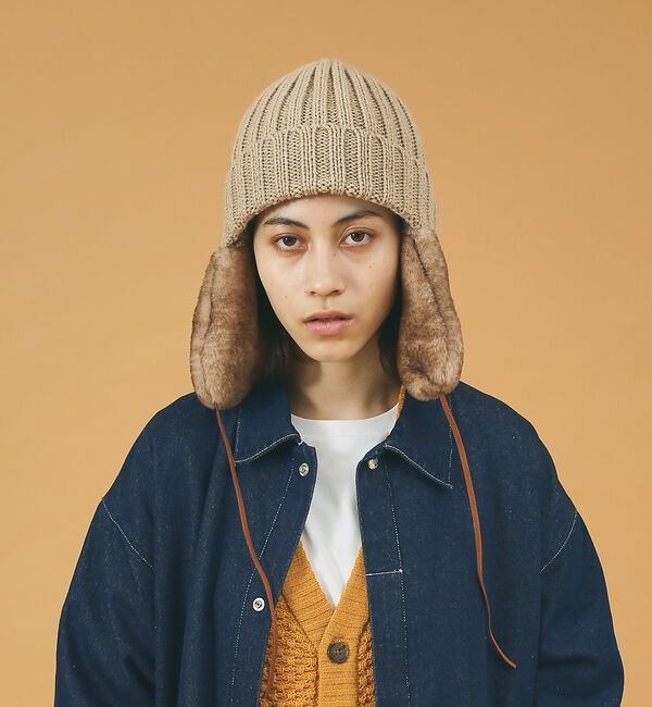 ABAHOUSE「【RUBEN/ルーベン】EARCOVER FUR CAP/イヤーカバー付きボアニ」|その他|グレージュ