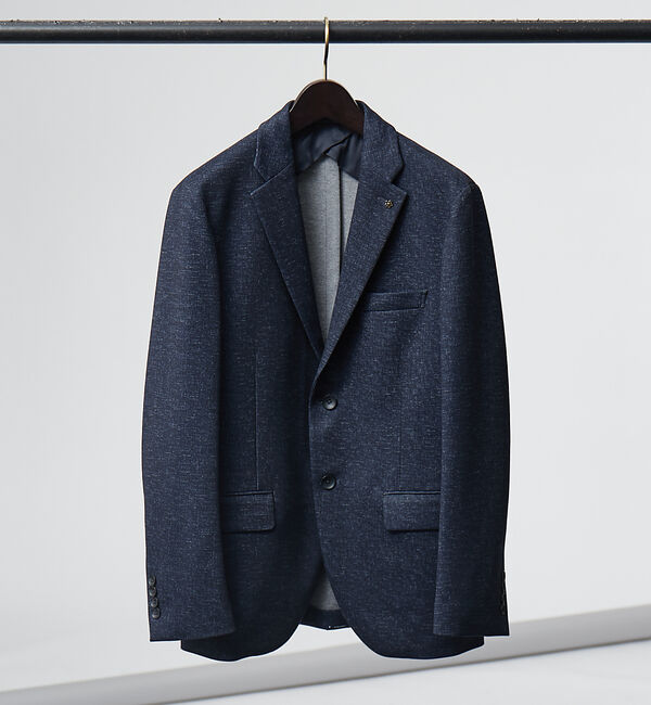 ABAHOUSE「【FLEX JACKET/セットアップ対応】ストレッチ ポンチ ジャケット」|テーラードジャケット|ダークネイビー