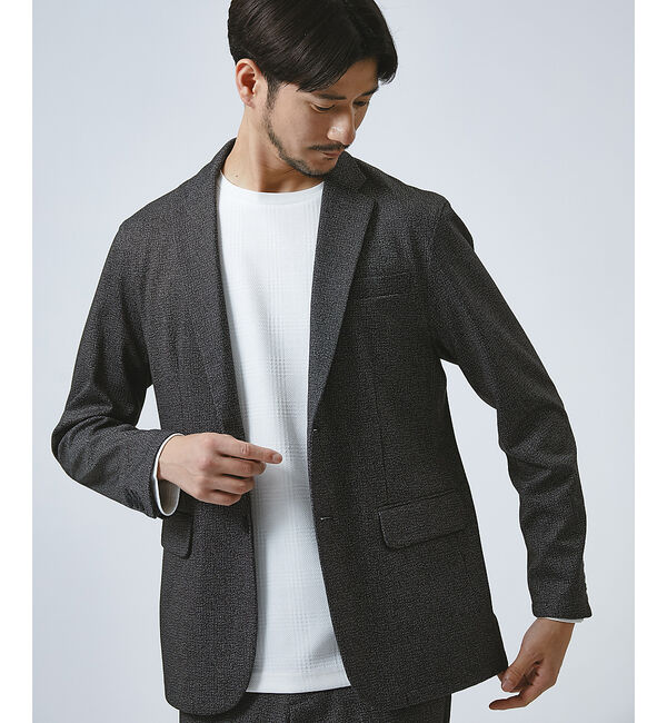 ABAHOUSE「【チェック柄】ジャガード クルーネック 長袖 Tシャツ」|Tシャツ・カットソー|