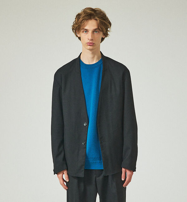 ABAHOUSE「【セットアップ対応】ウーリーカルゼ ノーカラージャケット」|ノーカラージャケット|