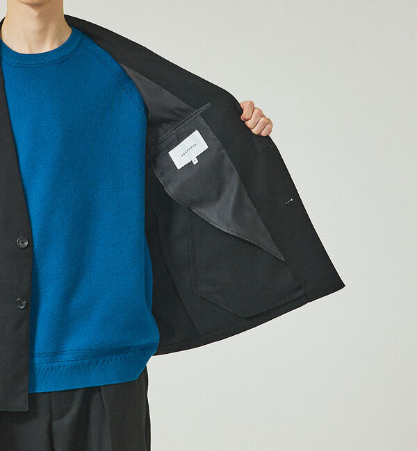ABAHOUSE「【セットアップ対応】ウーリーカルゼ ノーカラージャケット」|ノーカラージャケット|