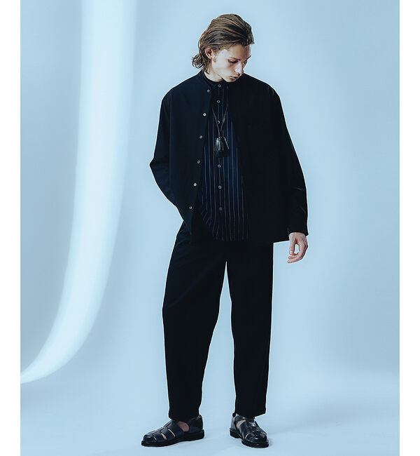 ABAHOUSE「バンドカラー半袖ストライプシャツ」|シャツ・ブラウス|