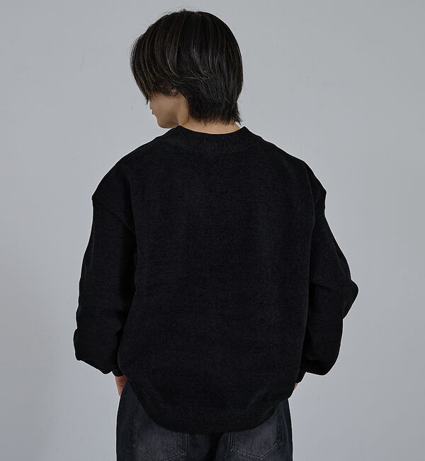 ABAHOUSE「【AH ABAHOUSE】ハイゲージモール クロップド Vネックニット」|ニット・セーター|