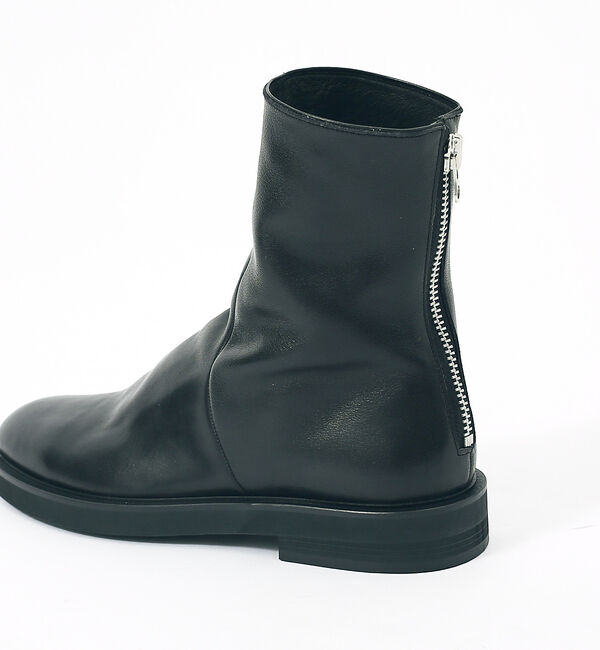 alfredoBANNISTER「【ソフトレザー】ドレープ ロング バックジップ ブーツ」|ショートブーツ|