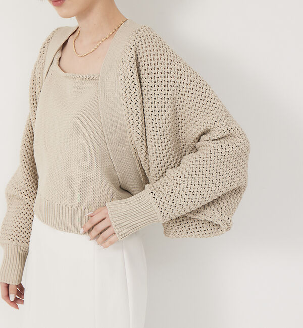 Rouge vif「ストレッチリリヤーンニットボレロ」|カーディガン|