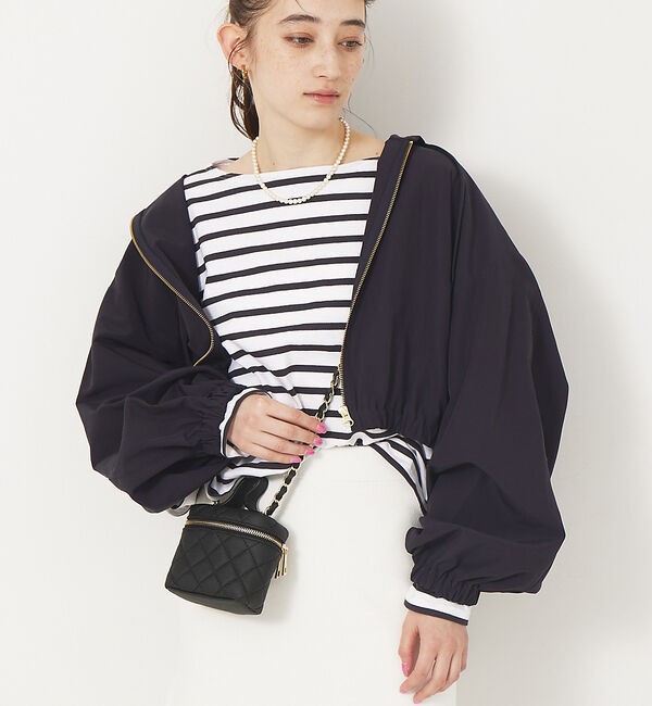 Rouge vif「フーディーブルゾン」|ブルゾン・スタジャン|ネイビー