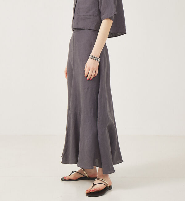 Rouge vif「【セットアップ対応】麻製品染マキシスカート」|スカート|