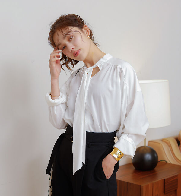 Rouge vif「前後 ２WAYギャザーボウタイブラウス」|シャツ・ブラウス|