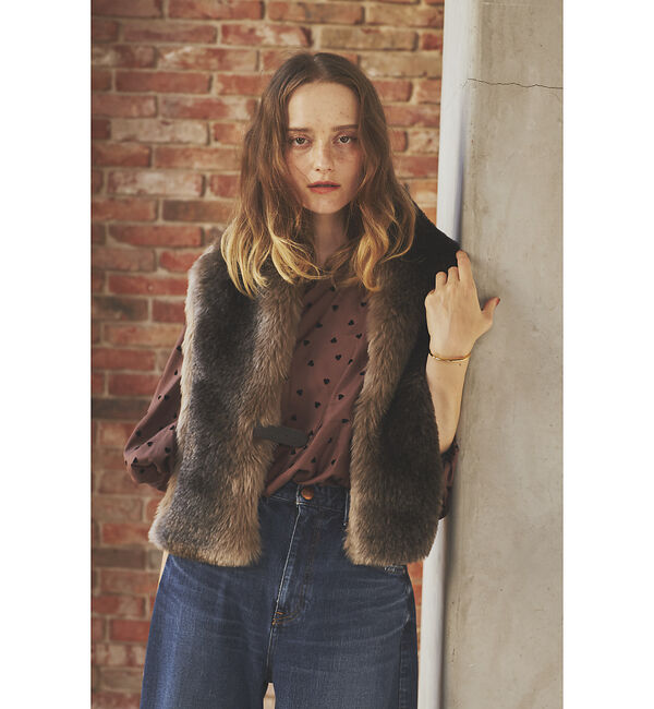 Rouge vif「【HELEN MOORE/ヘレンムーア】ベルト付エコファーストール◆」|マフラー|