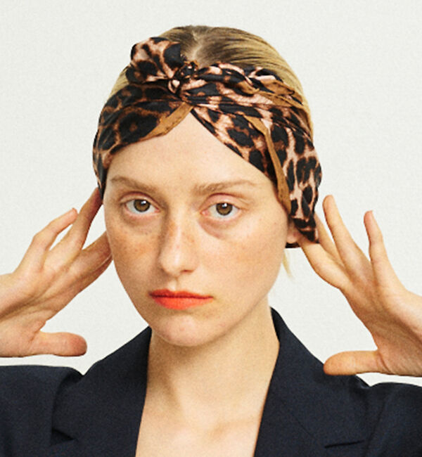 Rouge vif「【manipuri/マニプリ】レオパードベグスカーフ　65&times;65」|バンダナ・スカーフ|