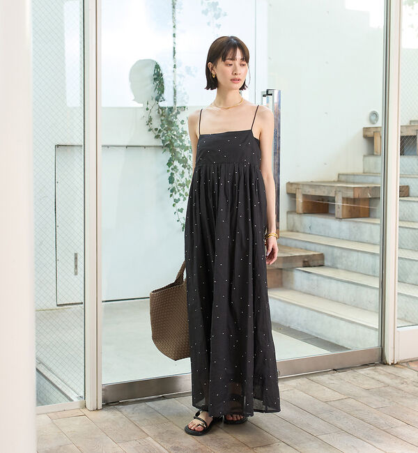 Rouge vif「シルバードット刺繍ワンピース」|ワンピース|